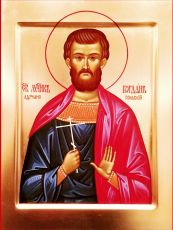 Богдан Адрианопольский рукописная Икона на липовой доске (22588)