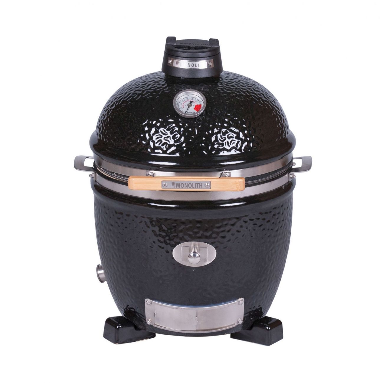 Керамический угольный гриль Monolith Junior Pro 2.0 Black, 33 см, чёрный