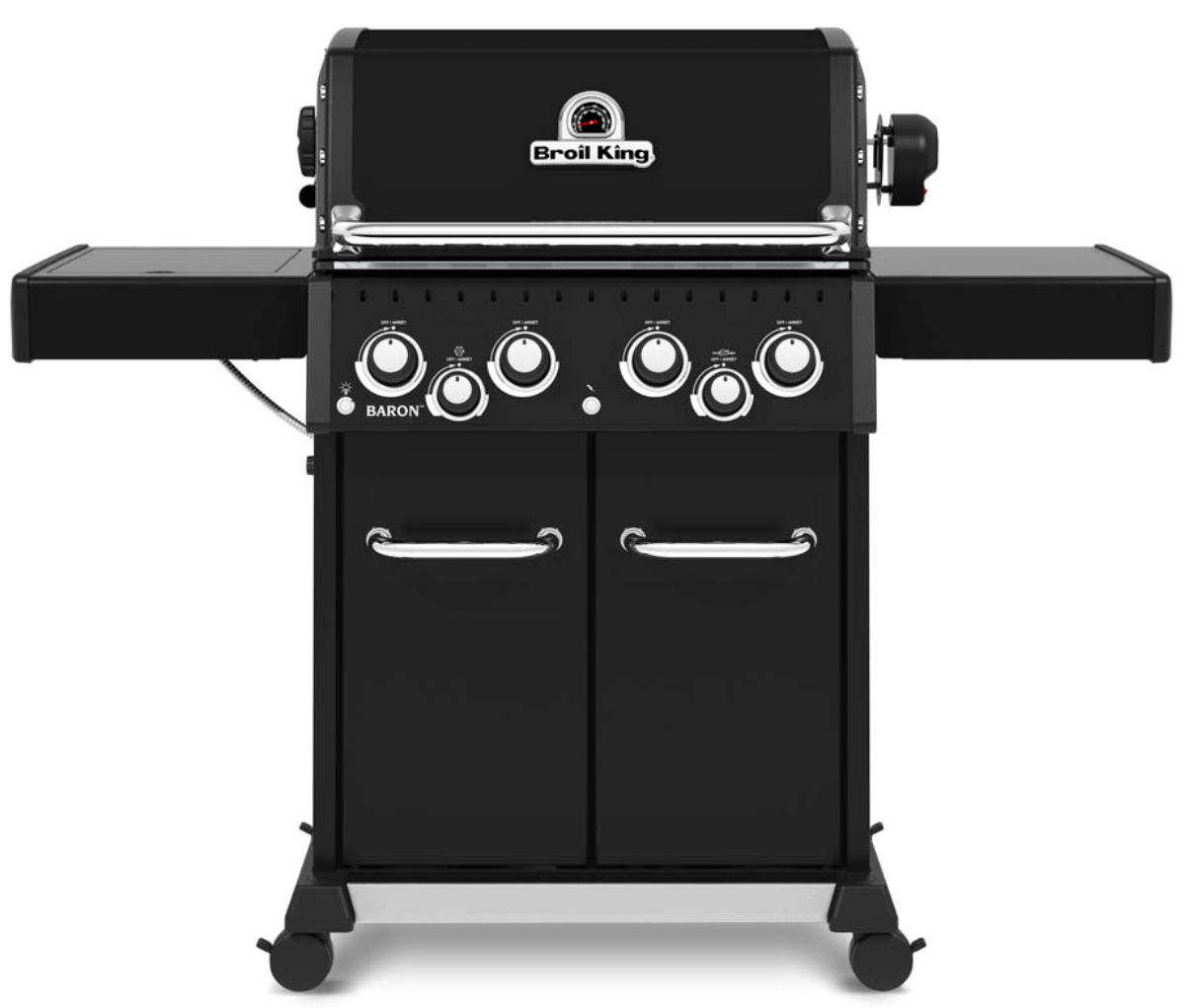 Газовый гриль Broil King Baron Shadow 490 IR, 6 горелок (с ИК-горелкой), вертел, чёрный