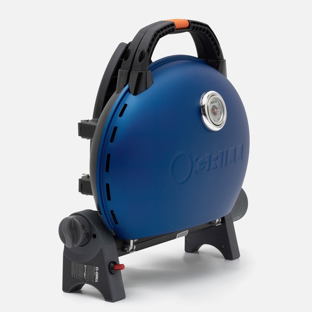 Портативный газовый гриль O-GRILL 500MT bicolor black-blue + адаптер А, 1 горелка