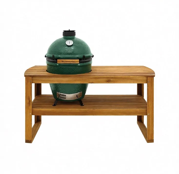 Керамический гриль Big Green Egg L со столом из акации