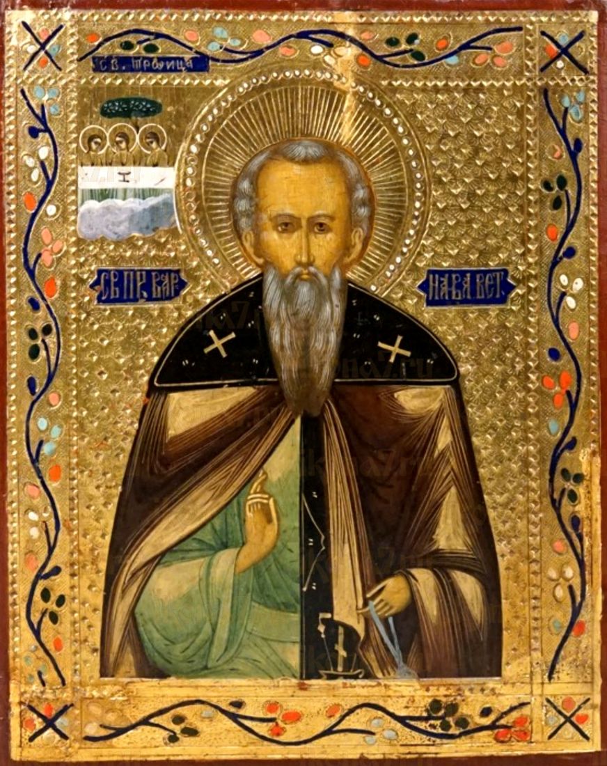 Варнава Ветлужский рукописная Икона на липовой доске (22609)