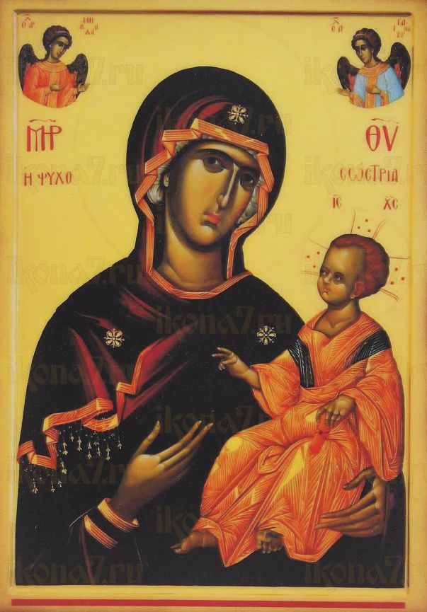 Душеспасительница (Психосострия) икона Богородицы рукописная на липовой доске (24026)