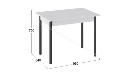 Стол «Родос» Тип 1 с опорой d40 (Черный муар/Белый)