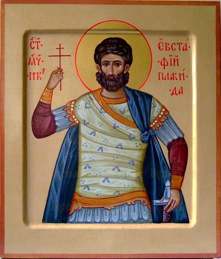 Евстафий Плакида рукописная Икона на липовой доске (22624)