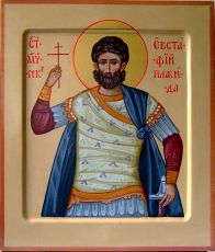 Евстафий Плакида рукописная Икона на липовой доске (22624)