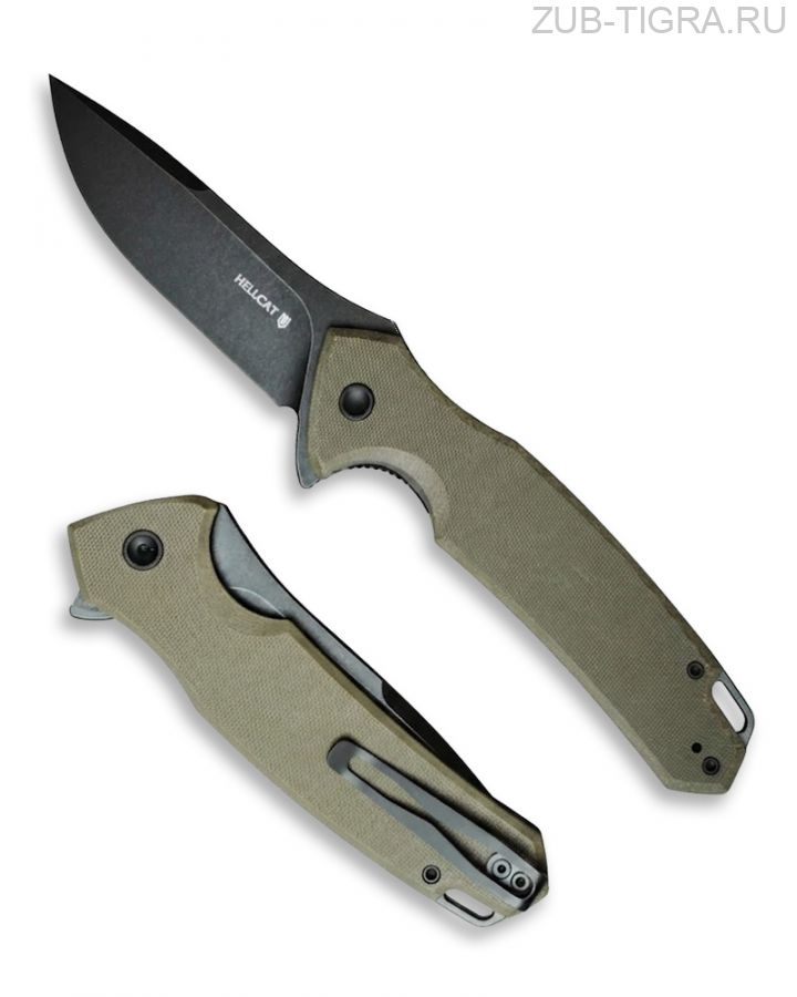 Нож складной Hellcat Blackwash Olive