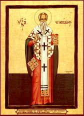 Епифаний Кипрский рукописная Икона на липовой доске (22719)