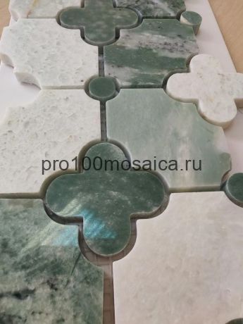 Плитка Мозаика ЭСТЕТИК ГРИН материал Мрамор зеленый, размер, мм: 298*298*7