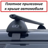 Багажник на крышу Toyota Rav4 (XA30)(2005-2014) (без рейлингов), ЕД, аэродинамические дуги (черный цвет)