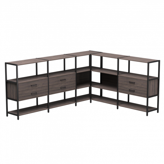 Набор стеллажных систем №15 EVO 2440x2020x1120 Дуб Пасадена/Черный