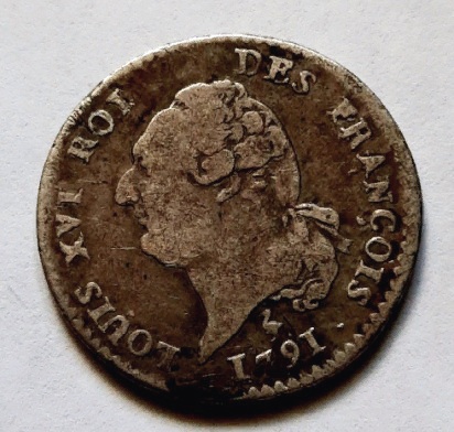 15 соль 1791 Франция Революция XF Редкость