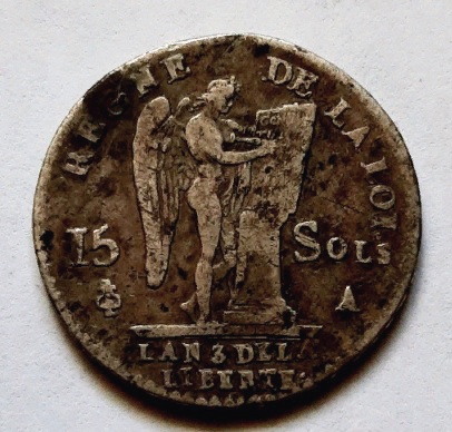 15 соль 1791 Франция Революция XF Редкость