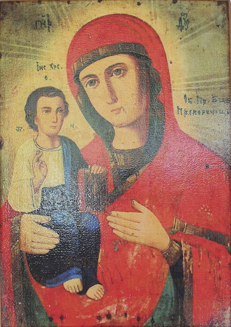 Праворучица икона Божией Матери рукописная на липовой доске (24092)