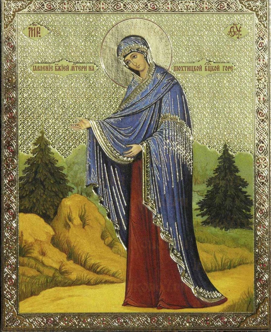 Пюхтицкая икона Божией Матери рукописная на липовой доске (24096)