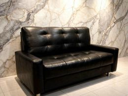 Диван Герман new 142см (ш1420*г650*в900мм) черный глянец