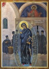 Светописанная икона Божией Матери рукописная на липовой доске (24100)