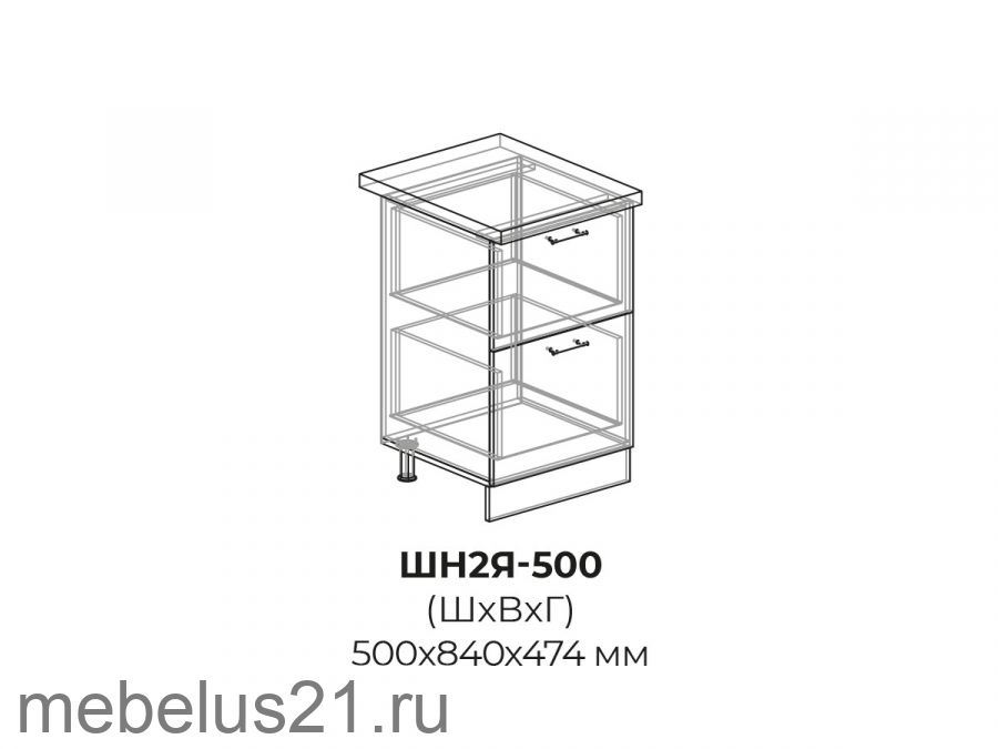 Модуль с 2 ящиками ШН2Я500