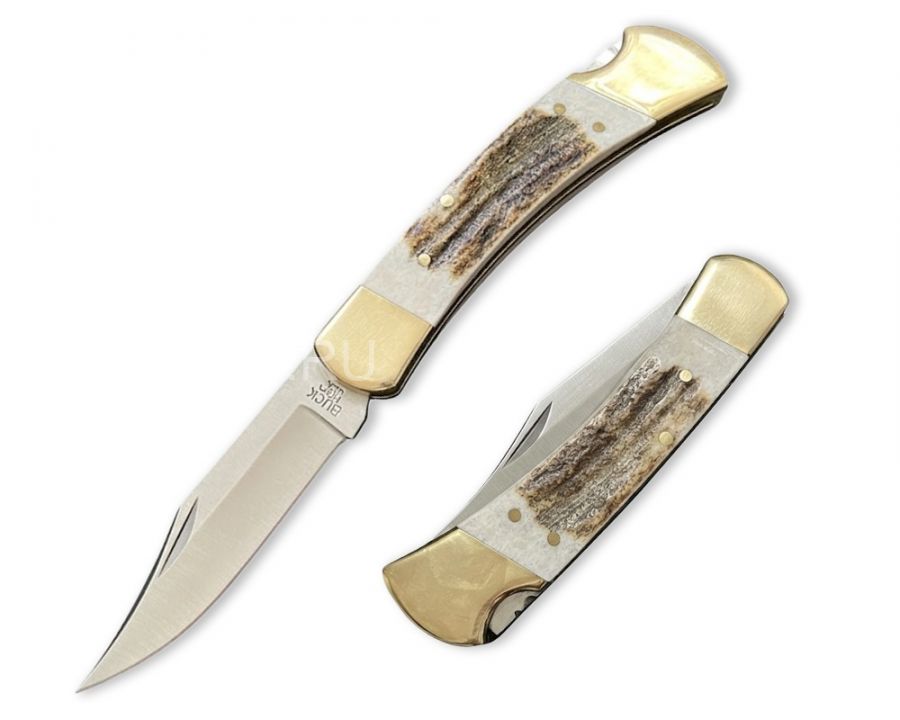 Нож Buck 110 Genuine Stag Folding Hunter