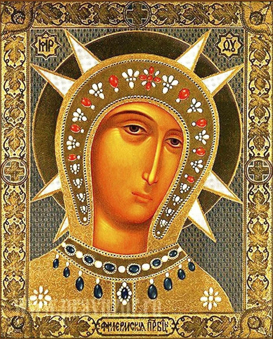 Филермская икона Божией Матери рукописная на липовой доске (24132)