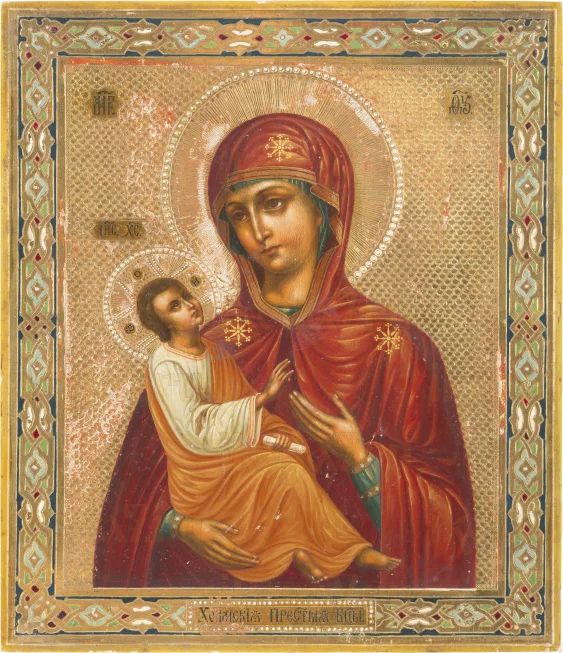 Холмская икона Божией Матери рукописная на липовой доске (24133)