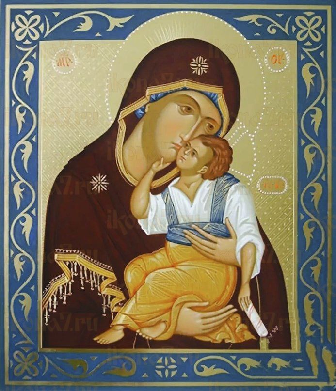 Яхромская икона Божией Матери рукописная на липовой доске (24149)