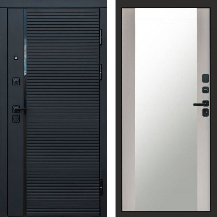 Входная дверь Termo-door Black line Зеркало лиственница
