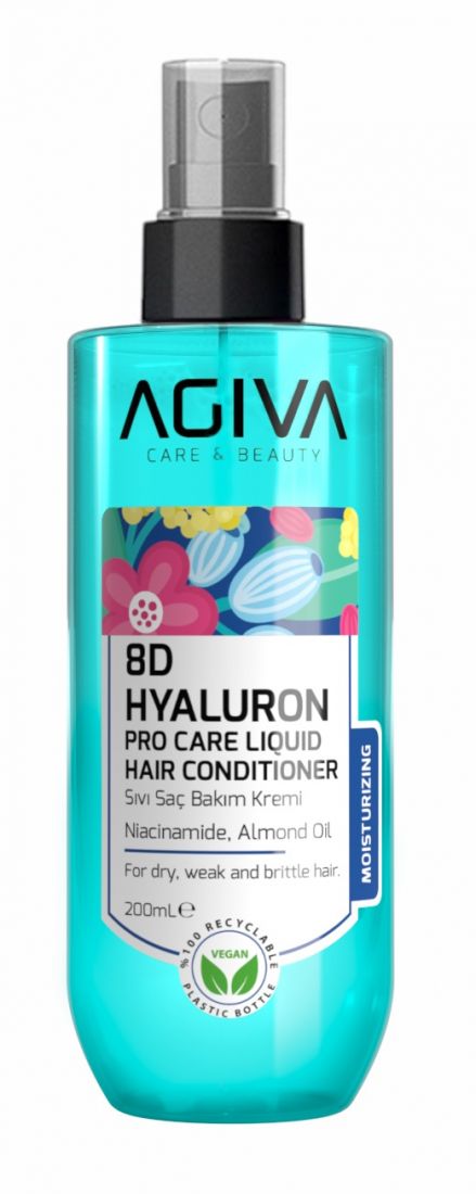 AGİVA Спрей 200 мл. кондиционер для волос несмываемый  8D HYALURON PRO CARE