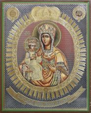 Леснинская икона Божией Матери рукописная на липовой доске (24152)