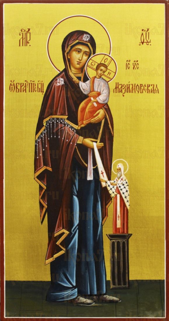 Максимовская икона Божией Матери рукописная на липовой доске (24154)