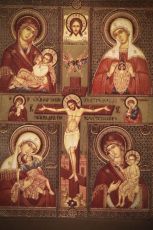 Материнская икона Божией Матери рукописная на липовой доске (24157)