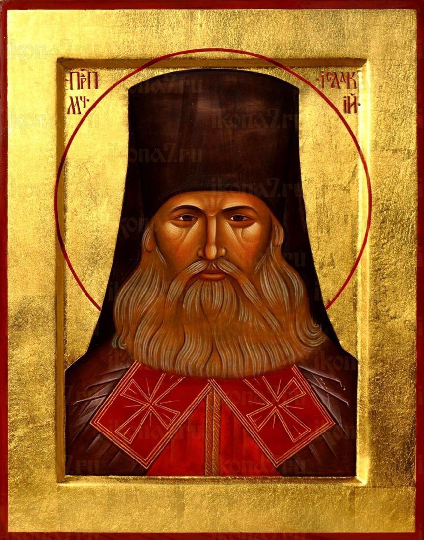 Исаакий I Оптинский рукописная Икона на липовой доске (22754)