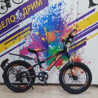 Велосипед 20" усиленный обод скоростной спицы Vokat next детский черно оранжевый