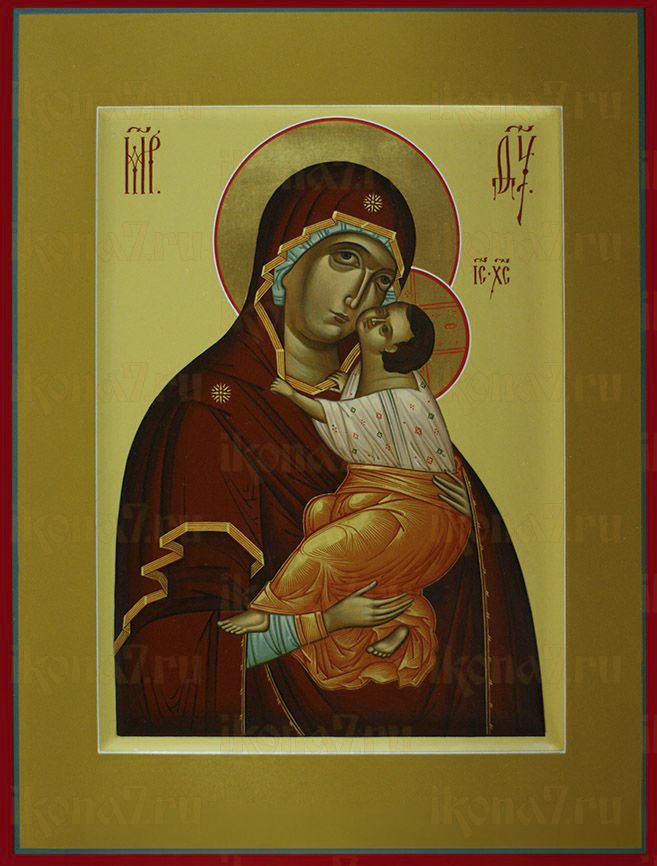 Подкубенская икона Божией Матери рукописная на липовой доске (24175)