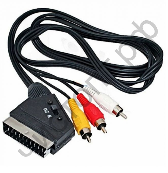 Шнур Scart-3RCA ( Скарт на 3 тюльп.) (переключ.вход-выход) SK16 L=1,5m  пакет