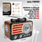 Р/п Deespi РЕТРО-стиль RE-01R BT/AM/FM/SW/USB/AUX/MicroSD акк.18650 съем.