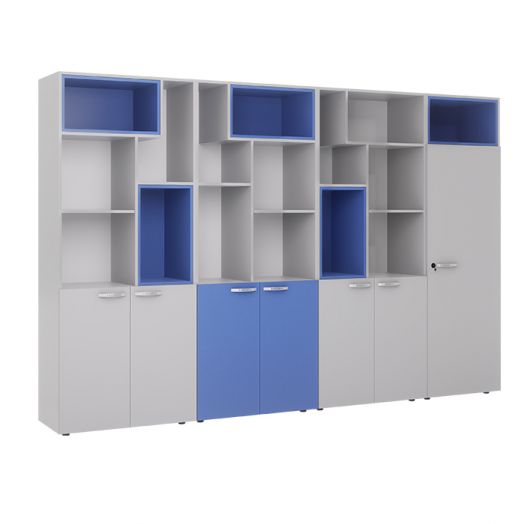 Комплект шкафов Smarty  для кабинета. Размер: 3000х450х1990 мм