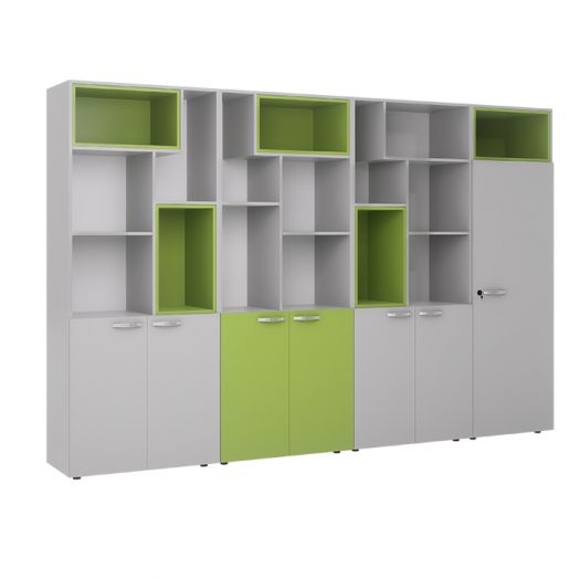 Комплект шкафов Smarty  для кабинета. Размер: 3000х450х1990 мм