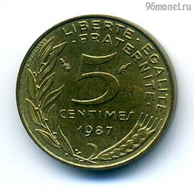 Франция 5 сантимов 1987