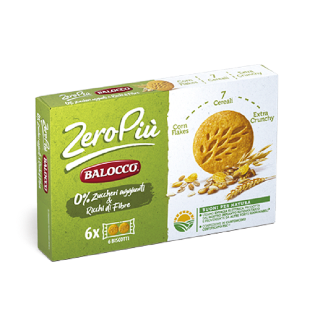 Печенье без сахара 7 злаков 230 г, Zero Piu’ senza zucchero 7 cereali Balocco 230 g