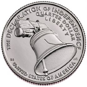 250 лет независимости США. Декларация независимости 25 центов США 2026 Монетный двор  на выбор