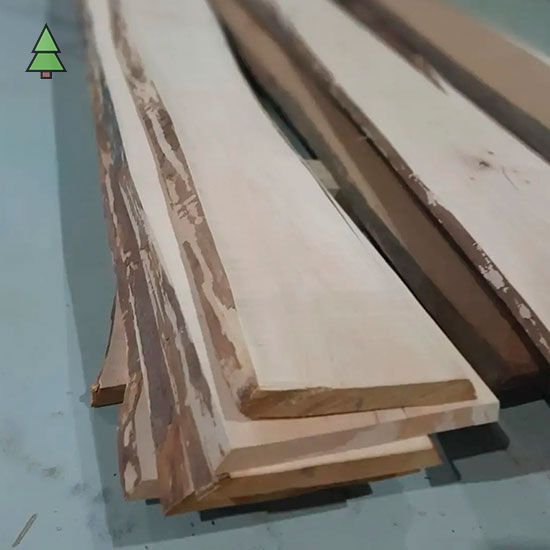 Необрезная доска из Ольхи 45*300-500*3000 мм Экстра