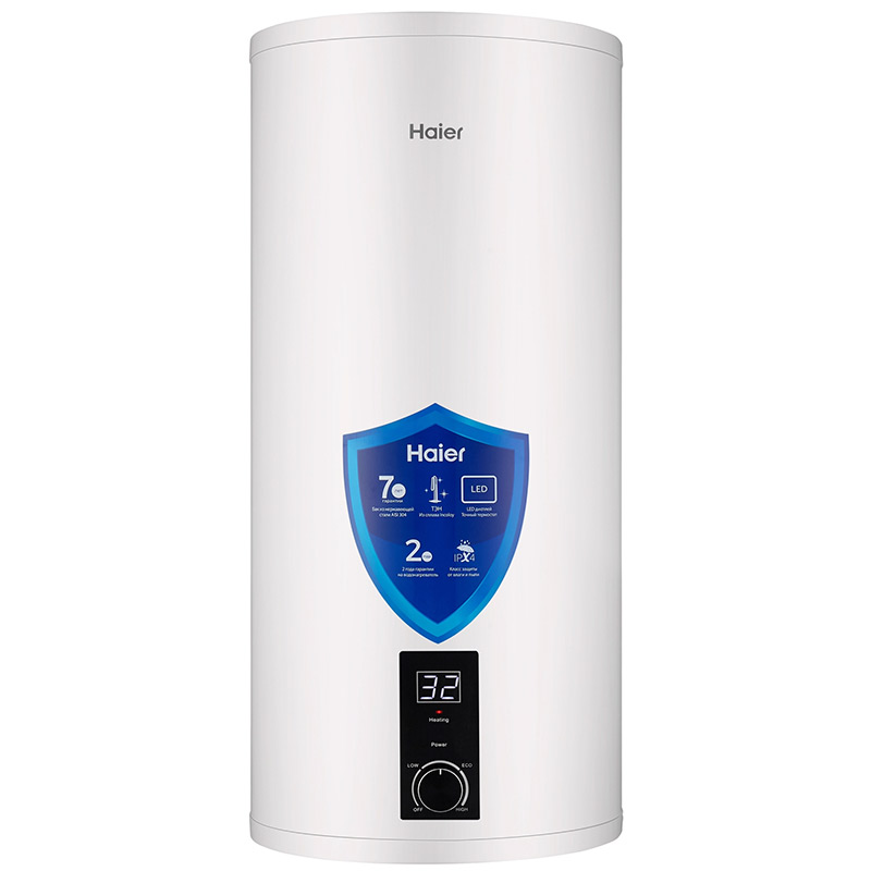 Водонагреватель электрич. накопит. Haier 80л МУ,нерж.сталь, верт, 2кВт, УЗО ES80V-R1 INOX