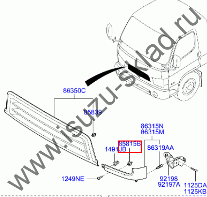 Пистон/клипса решетки радиатора hd65/72/78/120 (Hyundai)