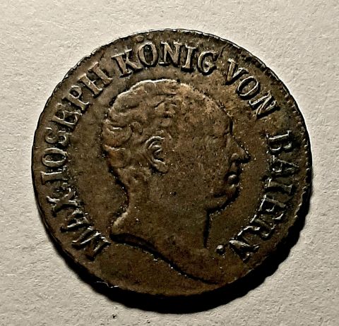 6 крейцеров 1817 Бавария UNC Германия Редкость