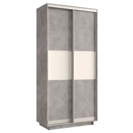 Шкаф-купе "Мини" 2-х дв. с полками (ш900*г450*1900h) Бетон/белый снег