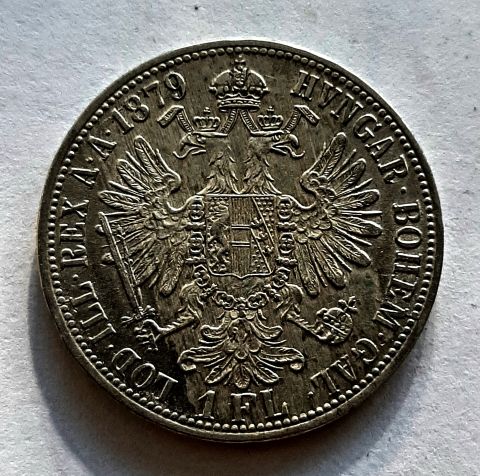 1 флорин 1879 Австрия UNC MS Штемпельный блеск