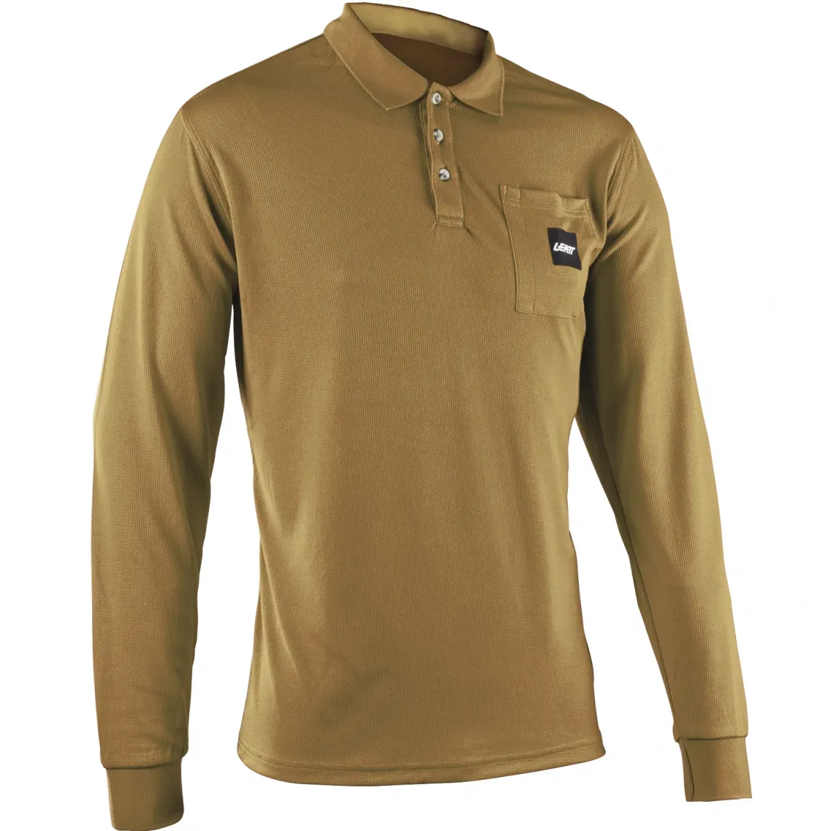 Leatt Team Polo Long Shirt Brass Brown удлиненная футболка поло