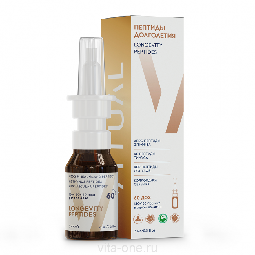 Пептиды долголетия Longevity peptides, пептидный спрей 7 мл