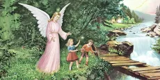 Ангел хранитель икона печатная (холст на дереве)